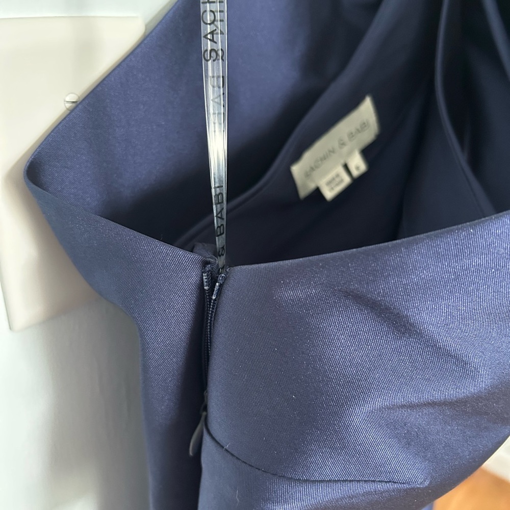 Sachin + Babi Midnight Blue One-Shoulder Gown - Picture 6 of 7